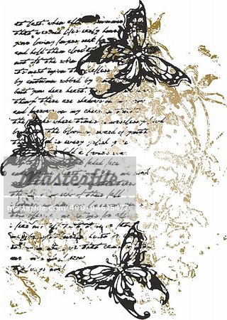 Flower butterfly writing illustration