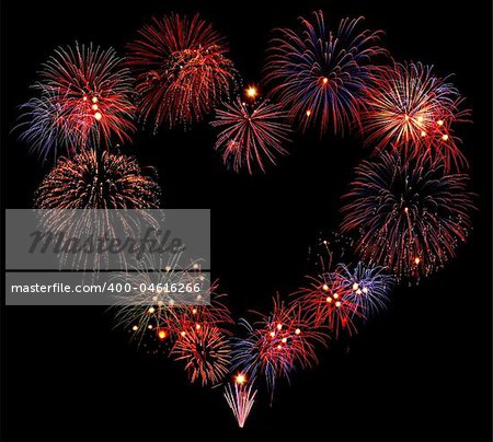 Heart shape firework composition