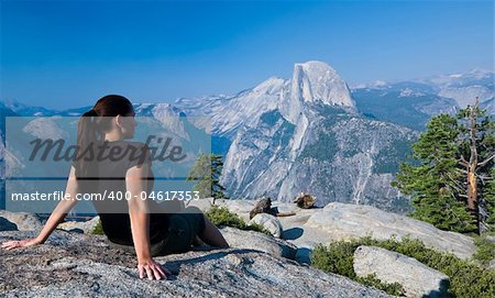 Viewing Half Dome from Glacier Point in Yosemite National Park, California