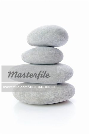Stacked stones isolated on white