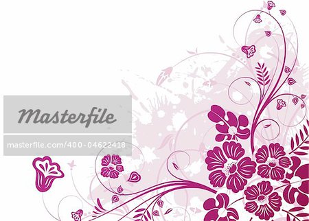 Grunge Floral background for design, vector illustration