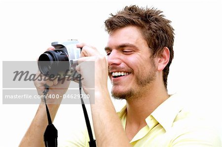 A young photographer with a camera
