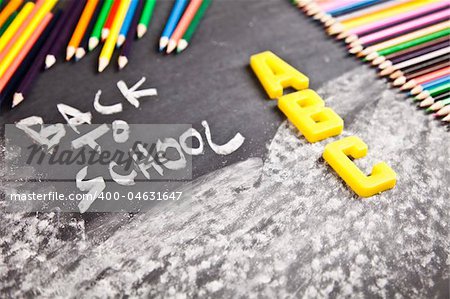Inscription on a school chalkboard - back to school