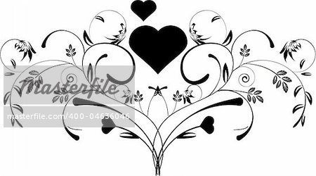 a beautiful decorative floral heart pattern design
