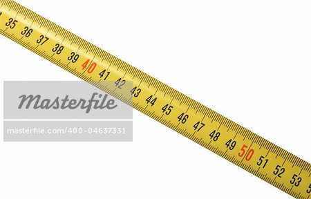 Yellow meter. New condition. Close-up. Isolated on white background.