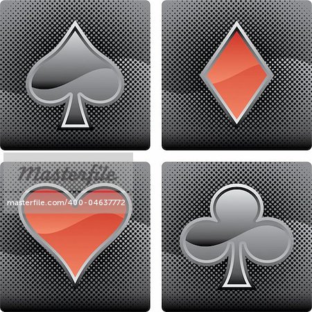four vector playing cards elements