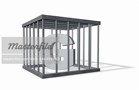 uppercase letter g in a cage on white background - 3d illustration