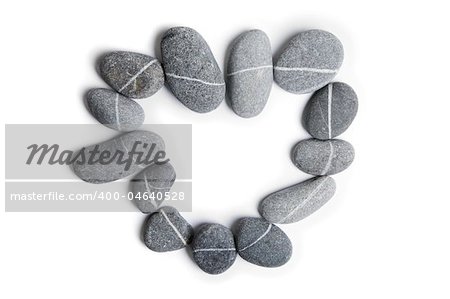 Stone heart on a white background