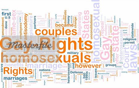 Word cloud concept illustration of gay rights