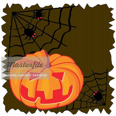 Abstract halloween background with pumpkin. Vector illustration.