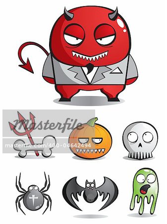 Vector caricatures of monsters for a holiday Halloween