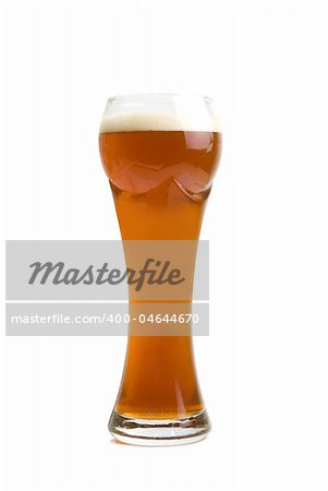 Glass of Brown Beer isolated on a white background