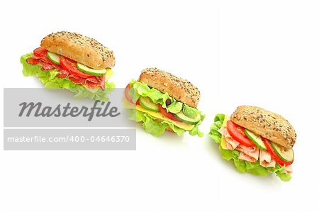 Fresh sandwich with vegetables