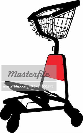 Vector silhouette of airport trolley