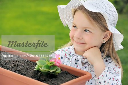 Little girl  - gardening