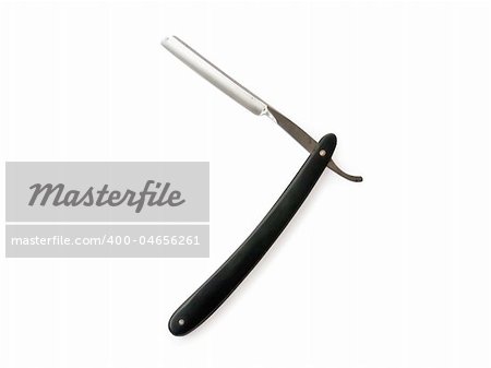 Vintage straight razor isolated on a white background with clipping path.