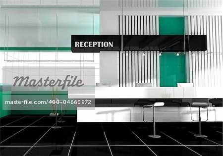 Hall of hotel in agoy 3d image