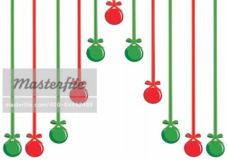 Christmas and New Year's background with decorations. Vector illustration for your design.