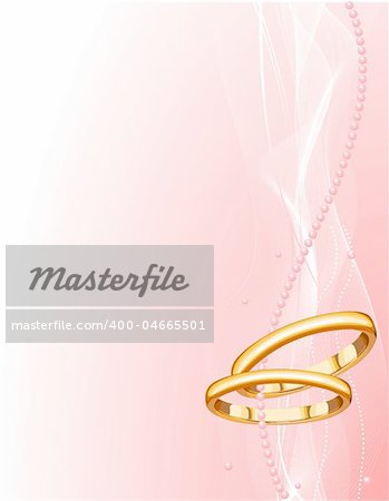 Illustrated Beautiful Wedding rings Background with place for copy\text