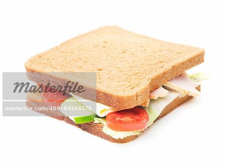 Fresh sandwich isolated on white