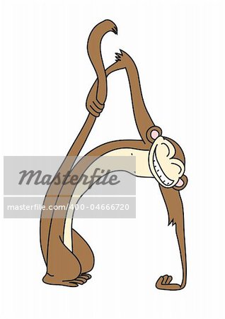 monkey standing in the form of the letter A, made in illustrator cs4
