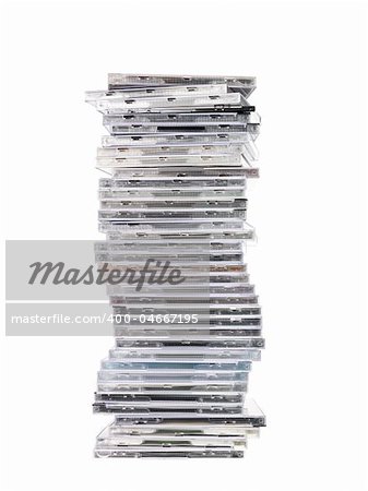 Big Stack of cd`s isolated on white background