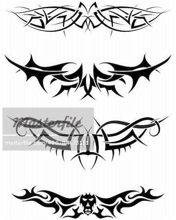 Patterns of tribal tattoo for design use