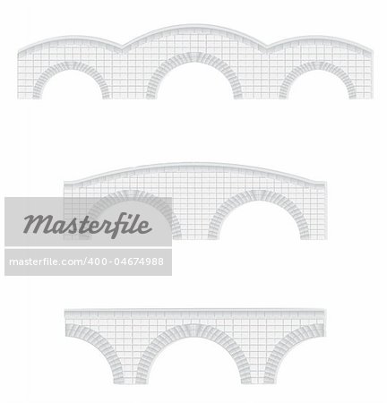 stone bridges vector illustration (elements can be used to make larger bridges)