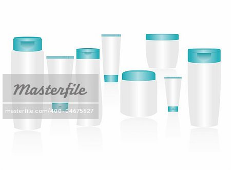 Vector cosmetic container templates for designers. Editable