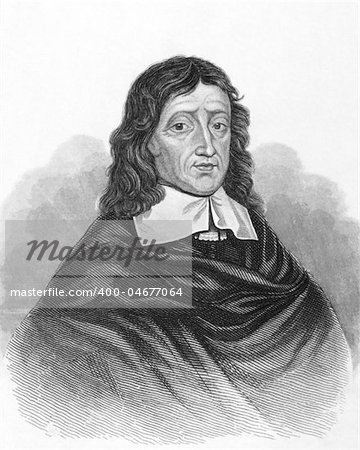 John Milton on engraving from the 1800s. English poet, author, polemicist and civil servant for the commonwealth of England. Best known for his epic poem Published in London by L.Tallis.