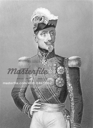 Marshal Saint Arnaud (1801-1854) on engraving from the 1800s. French soldier and Marshal of France during the 19th century. Engraved by D.J. Pound and published by the London printing and publishing company.