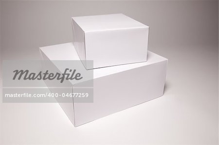 Blank White Box Isolated on a Grey Background Ready for Your Own Graphics.