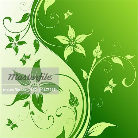 Abstract Floral Background with butterfly. Vector illustration. Abstract Pattern.