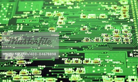 Close up image of green electronic board