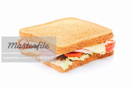 Fresh sandwich isolated on white