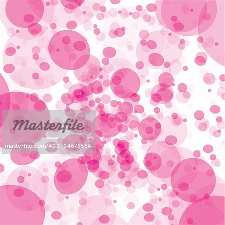 Abstract bubble background with pink transparent designed pattern