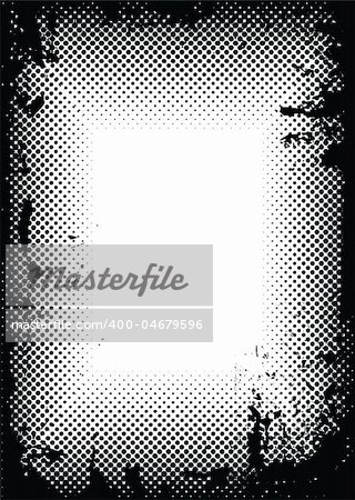 Black ink splat border with halftone dots ideal background image