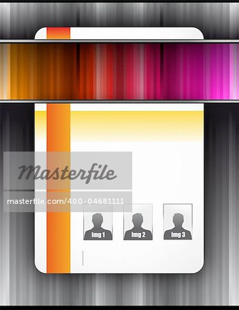 Business colorful futuristic webstite template with space for text and images