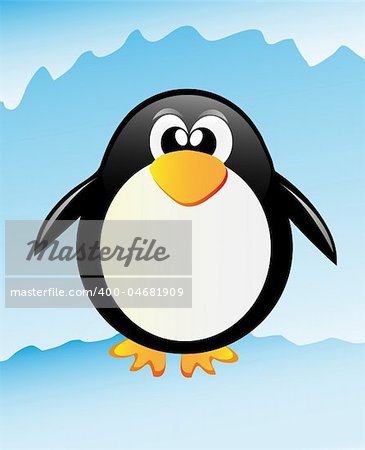 very nice illustration of penguin in Antarctida