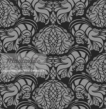 Vector beauty royal decorative seamless floral ornament