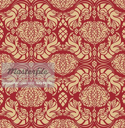 Vector beauty royal decorative seamless floral ornament