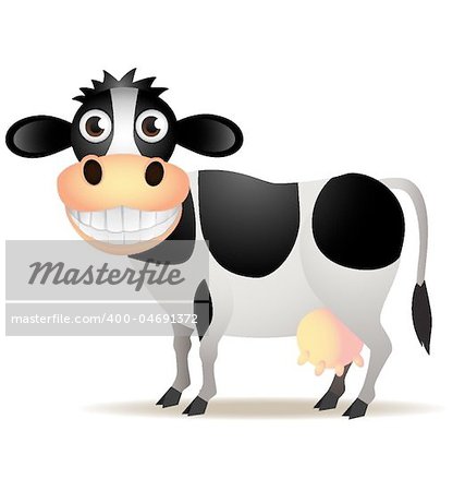 Vector illustration of a funny cow