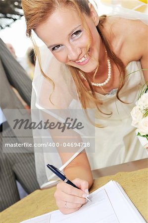 beautiful bride on wedding ceremony