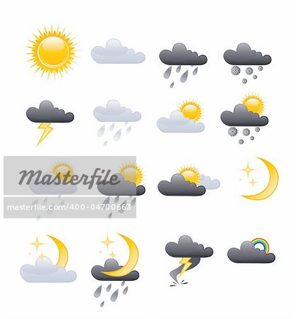 set of vector weather icons for your design