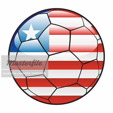 vector illustration of Liberia flag on soccer ball