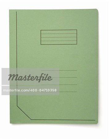 close up of file folders on white background, with clipping path