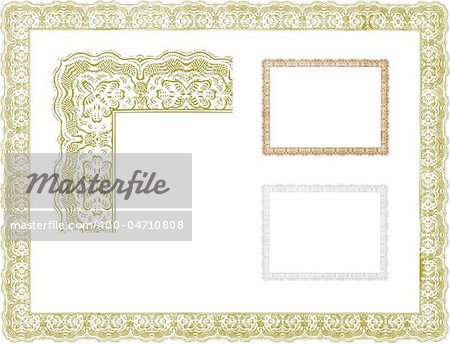 Detailed vector decorative border for certificates.