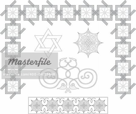 Set of vector patterns for design on white background