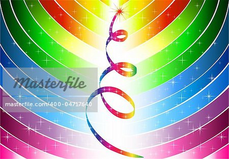 Abstract with lines and colorful tree. Vector illustration