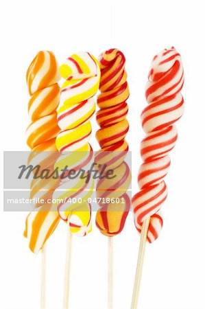 Colourful lollipop isolated on the white background